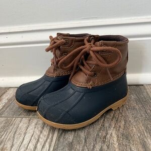 Sperry toddler duck boots brown navy size 6